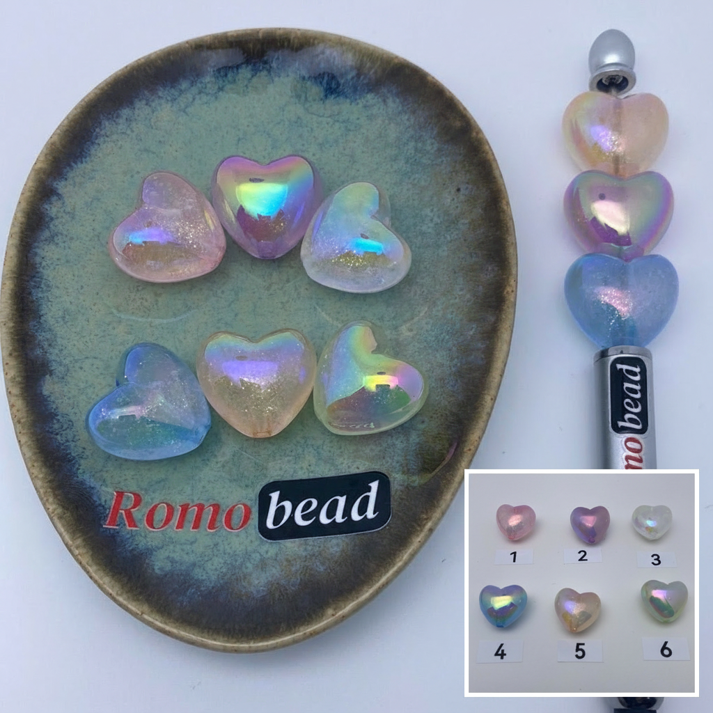 Composite image for glitter hearts beads